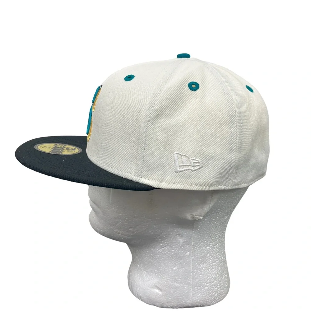 Exclusive Hat Club "Tropics" Seattle Mariners New Era 59Fifty 2 Tone Aqua 7 1/2 - Picture 2 of 5
